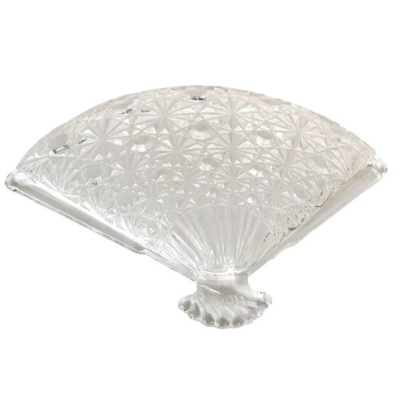 Vintage Avon Crystal Fan-Shaped Soap Dish, Candy Dish, Trinket Tray - Picture 5 of 10